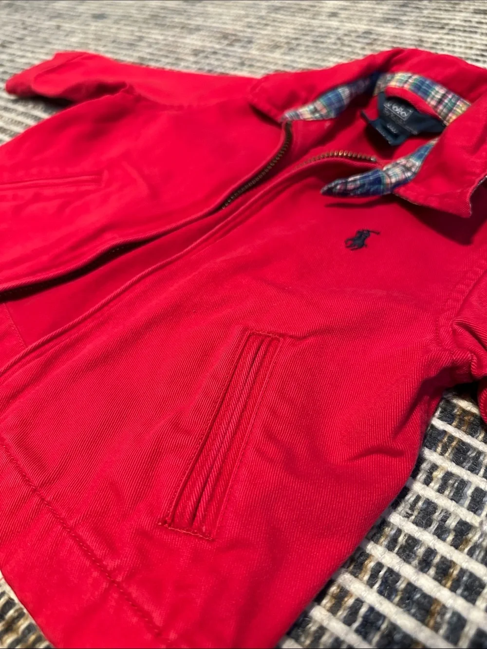Polo by Ralph Lauren Red Kids Cotton Zip Jacket size 12 months